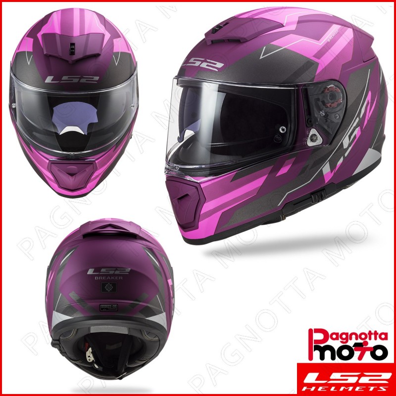 CASCO INTEGRALE DONNA LADY FULL FACE DOPPIA VISIERA LS2 BREAKER FF390 BETA  MATT PURPLE BOLLATE MILANO